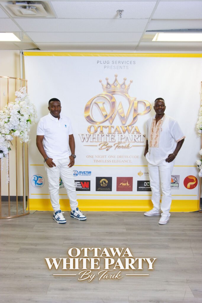 Friends posing at the Ottawa White Party 2026